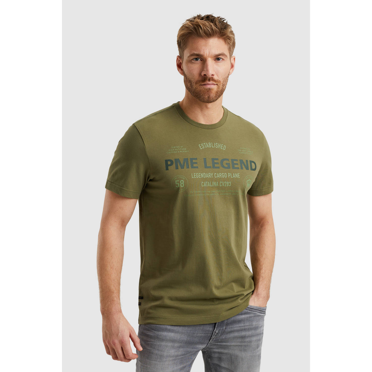 PME Legend regular T-shirt groen
