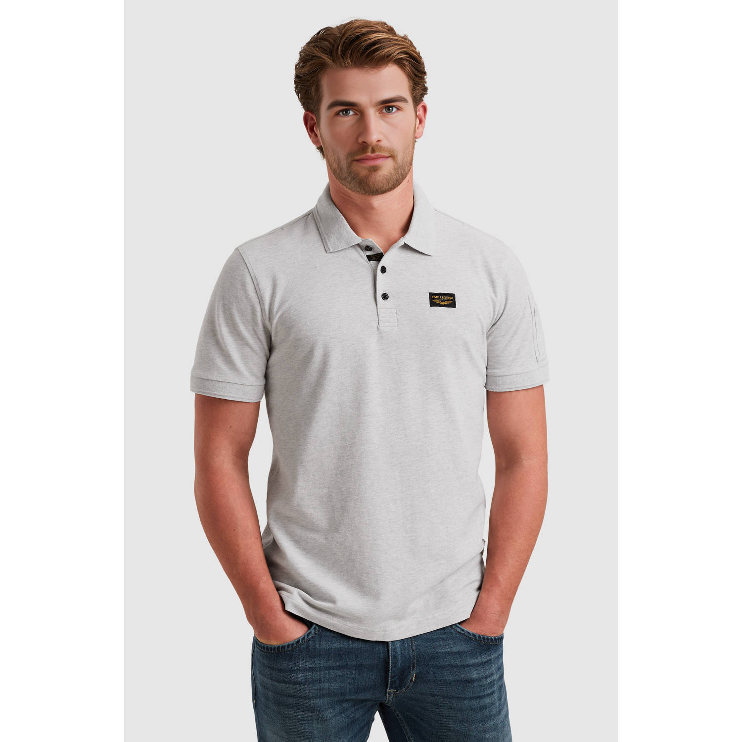PME Legend Poloshirt met labeldetail
