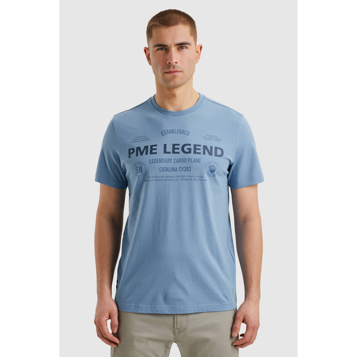PME Legend regular T-shirt lichtblauw