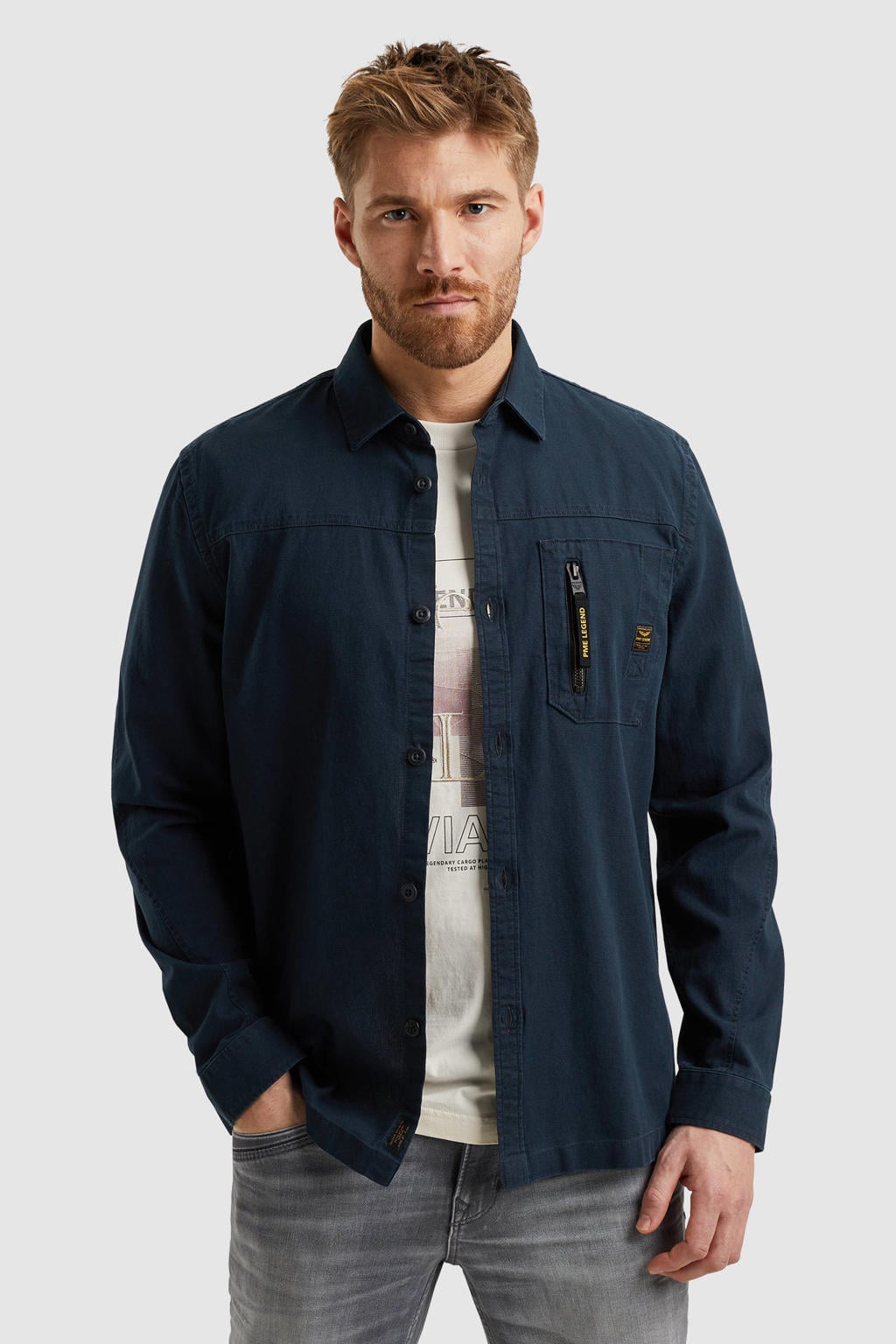 PME Legend overshirt donkerblauw