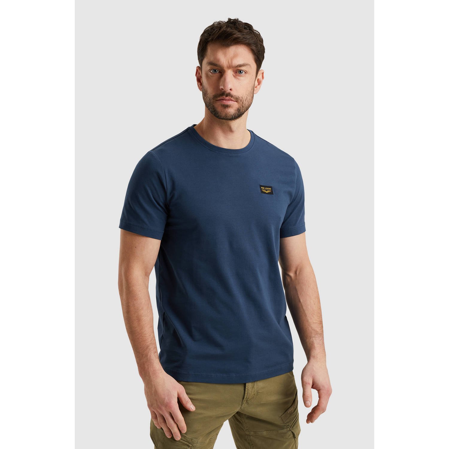 PME LEGEND Heren Polo's & T-shirts Short Sleeve R-neck Guyver Tee Donkerblauw