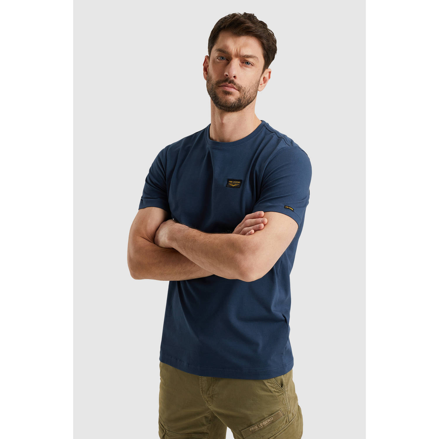 PME Legend regular T-shirt donkerblauw