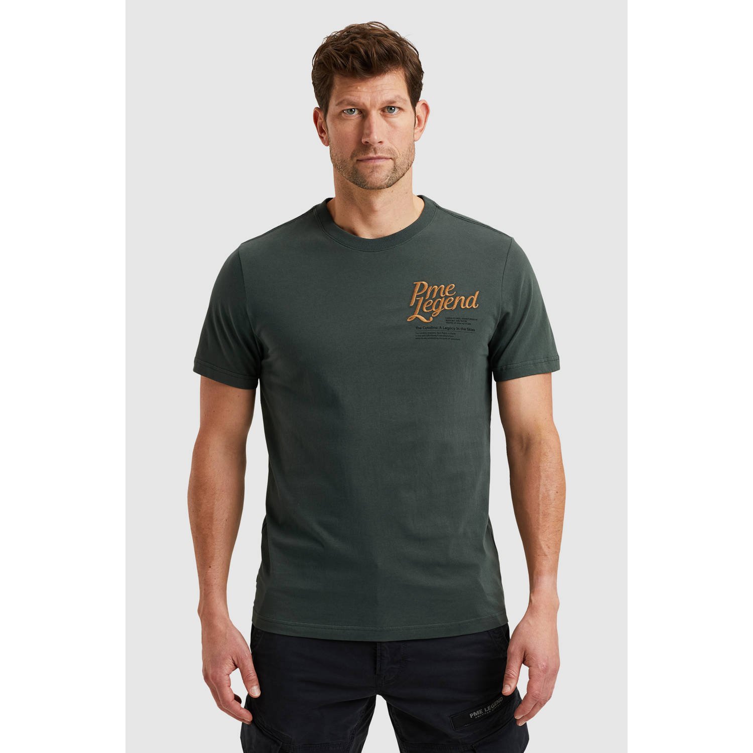PME Legend Korte Mouw R-hals Jersey T-shirt Green Heren