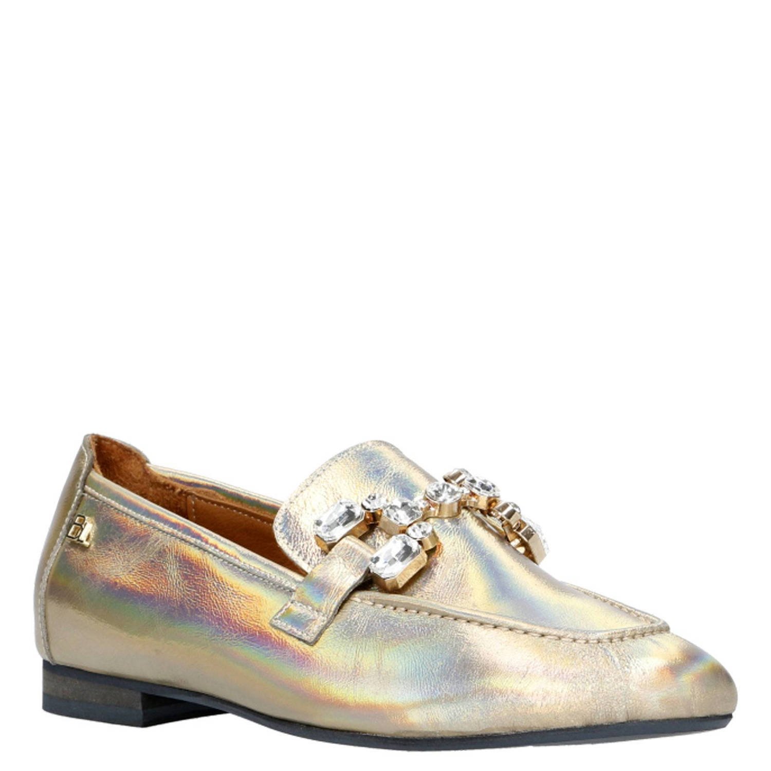 Babouche Alina-17 leren loafers goud