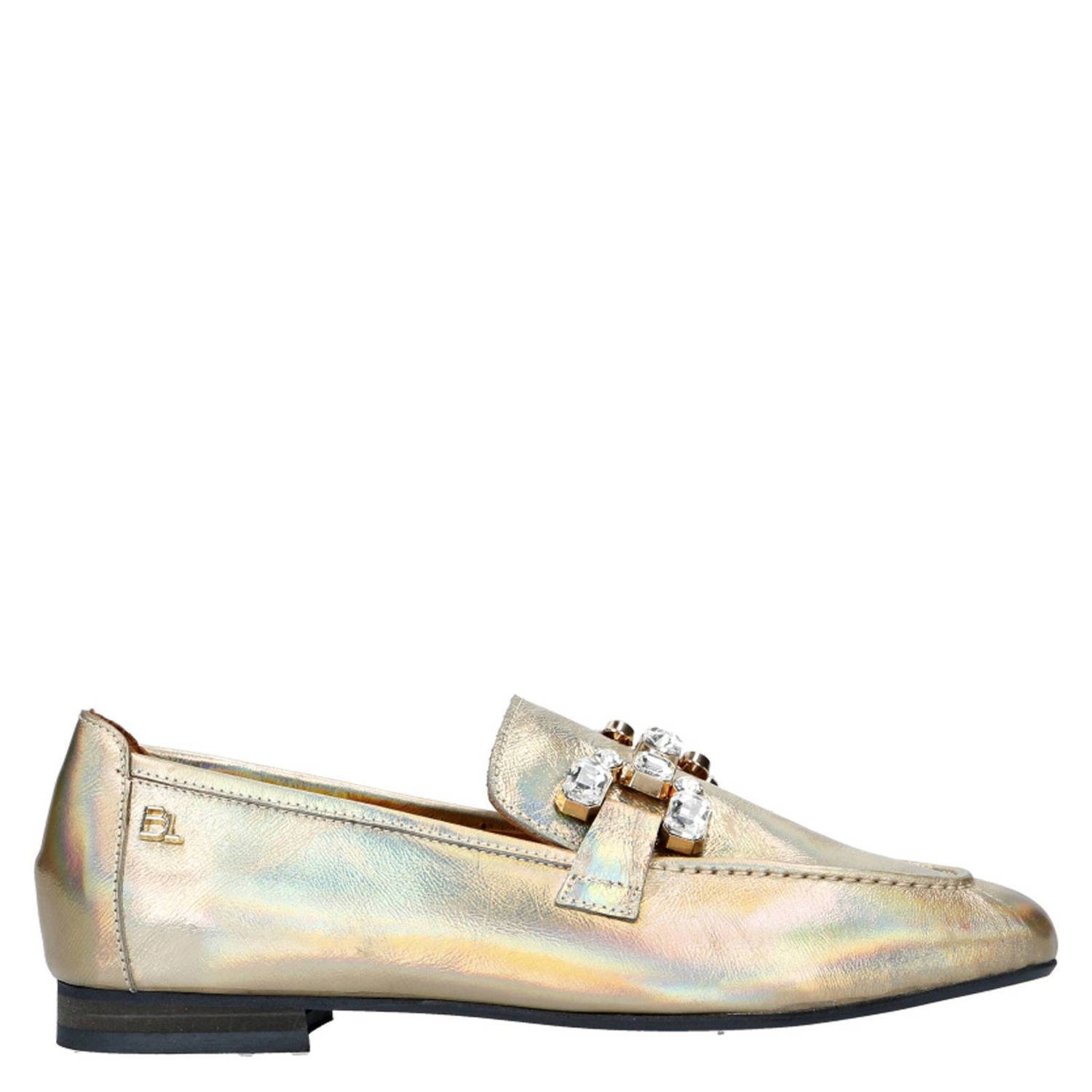 Babouche Alina-17 leren loafers goud