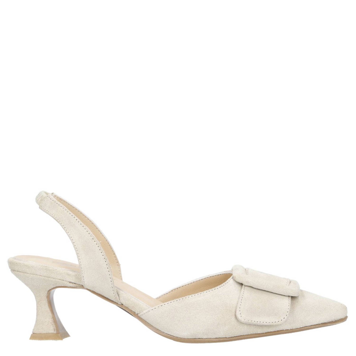 Babouche Lana-2 suède slingback pumps ecru