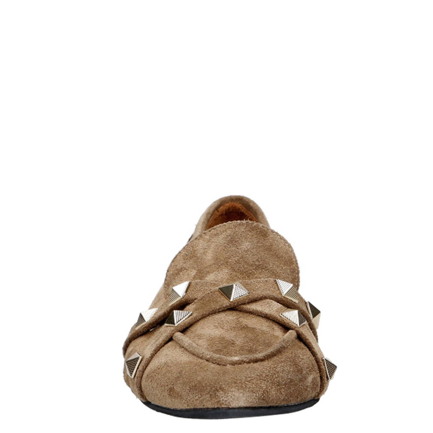 Babouche Josie-2 suède loafers donker beige