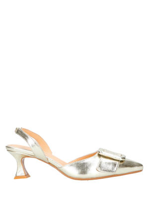 Lana-18 leren slingback pumps goud