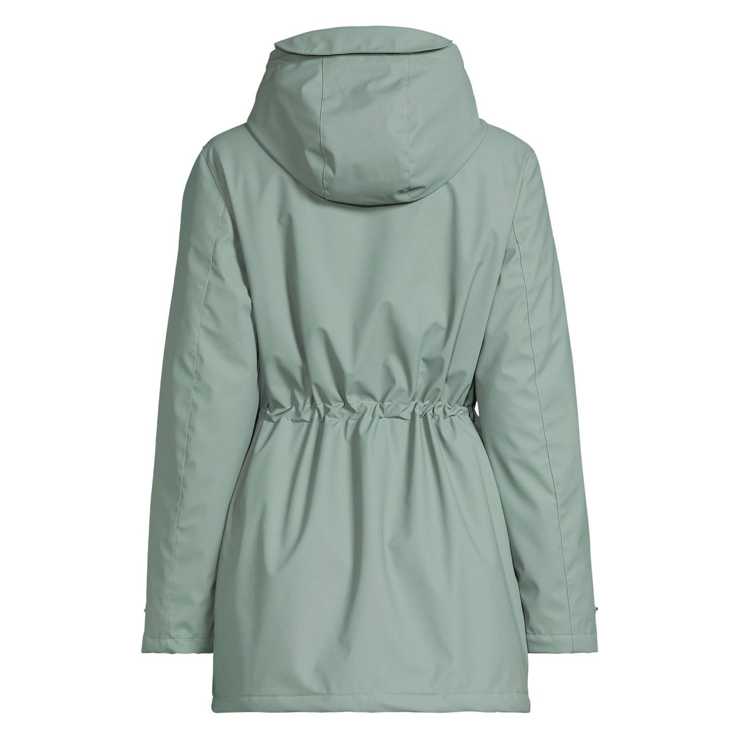 anytime regenjas met capuchon groen