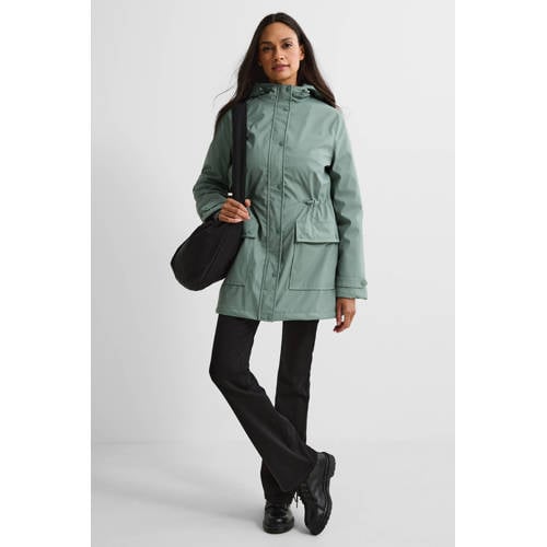 anytime regenjas met capuchon groen afbeelding