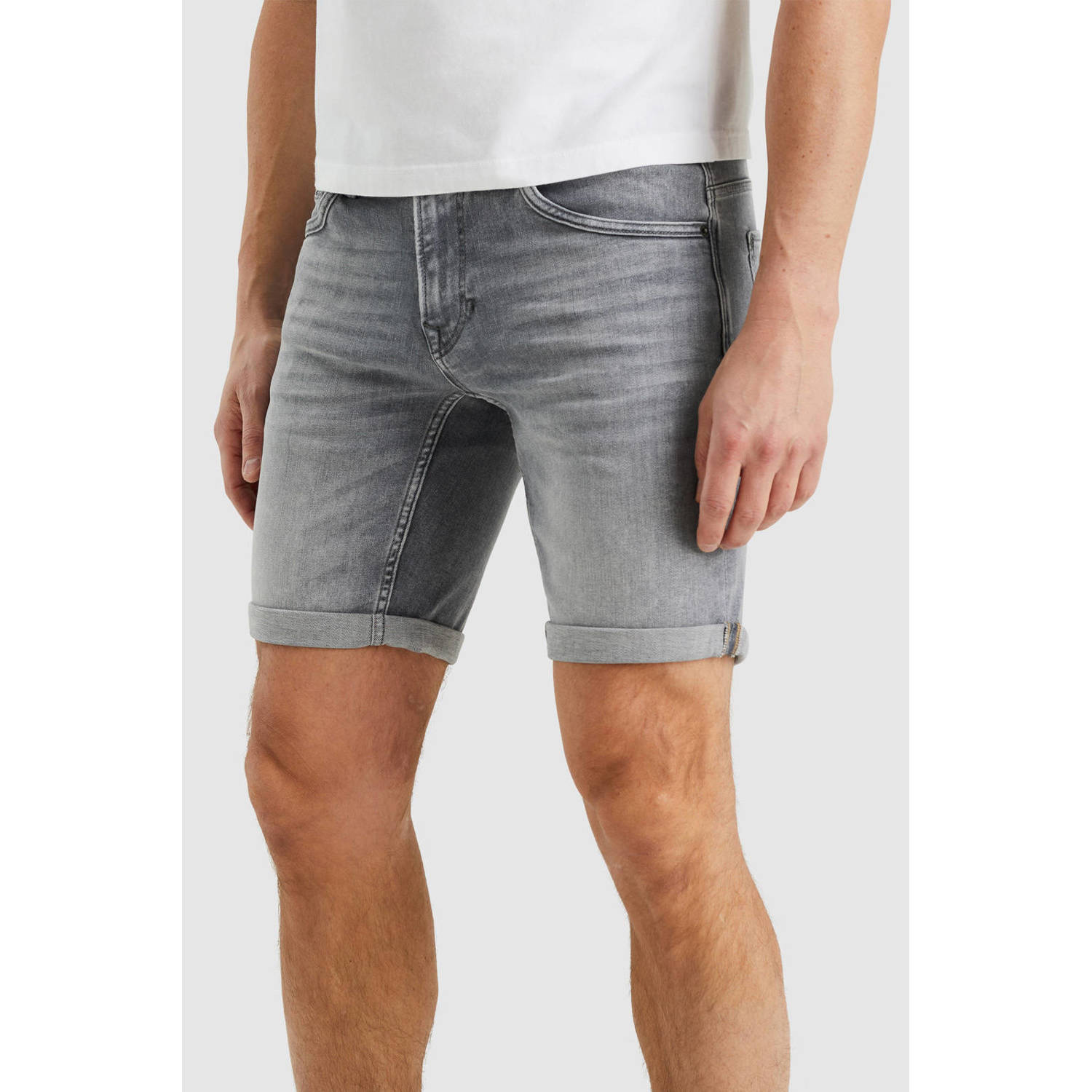 PME Legend regular denim short Nightflight grijs