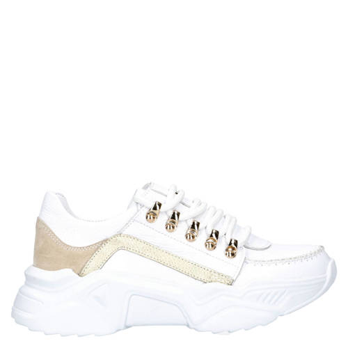 Babouche Lou 96 leren sneakers wit/goud afbeelding