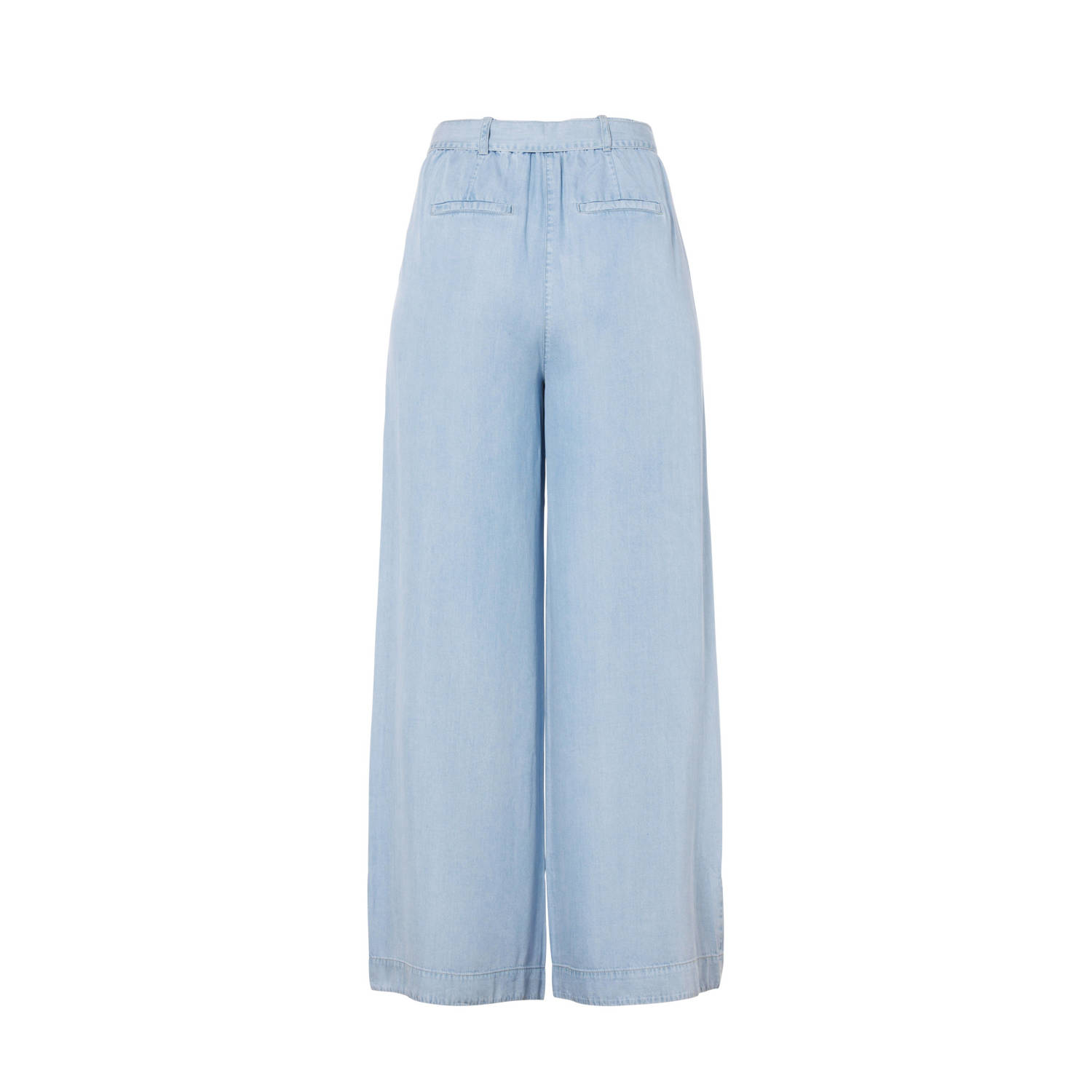 Beaumont wide leg regular waist palazzo broek light blue denim