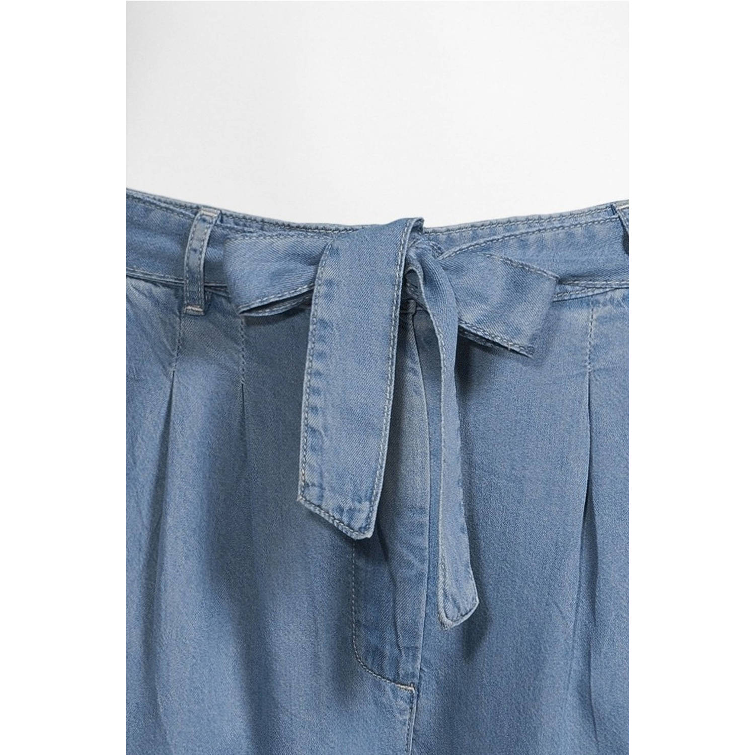 Beaumont wide leg regular waist palazzo broek light blue denim
