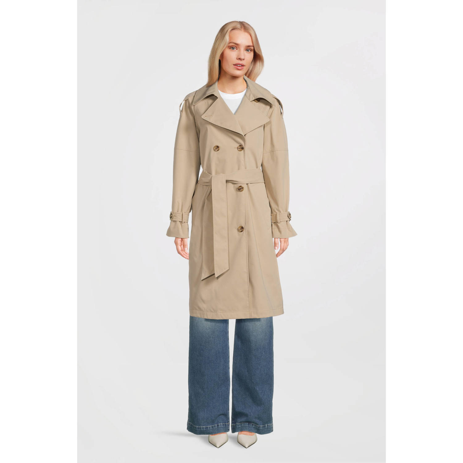 BEAUMONT Dames Jassen Maxy Trench Coat Beige