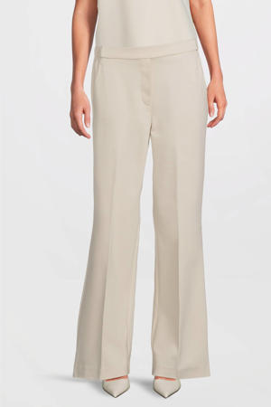 straight regular waist pantalon zand
