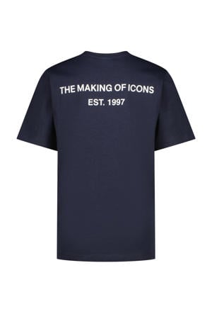 T-shirt met backprint donkerblauw