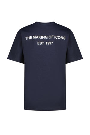 T-shirt met backprint donkerblauw
