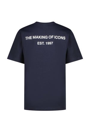 T-shirt met backprint donkerblauw
