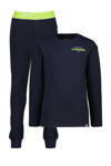 Donkerblauw/neon geel