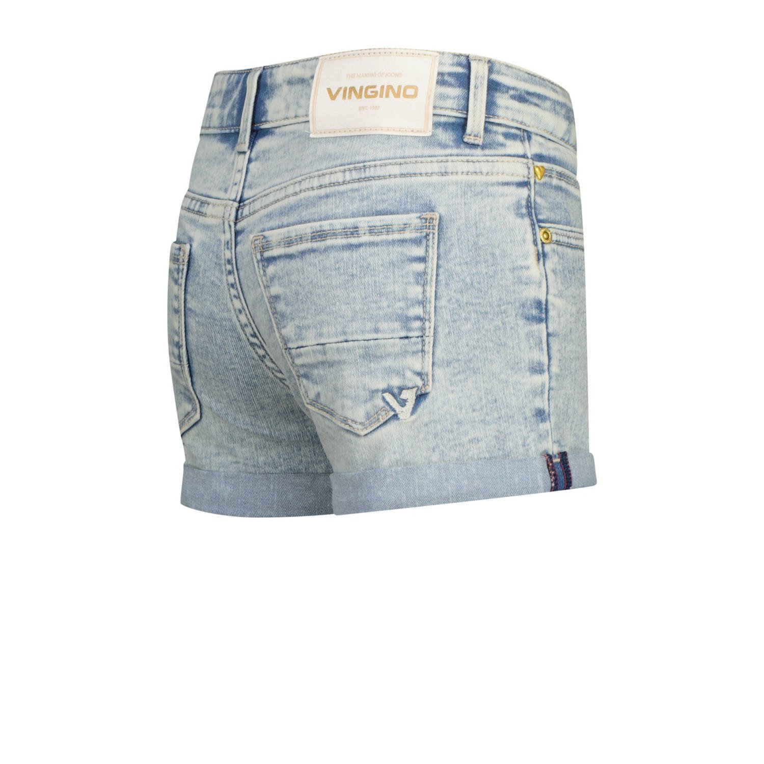 Vingino regular denim short light blue denim