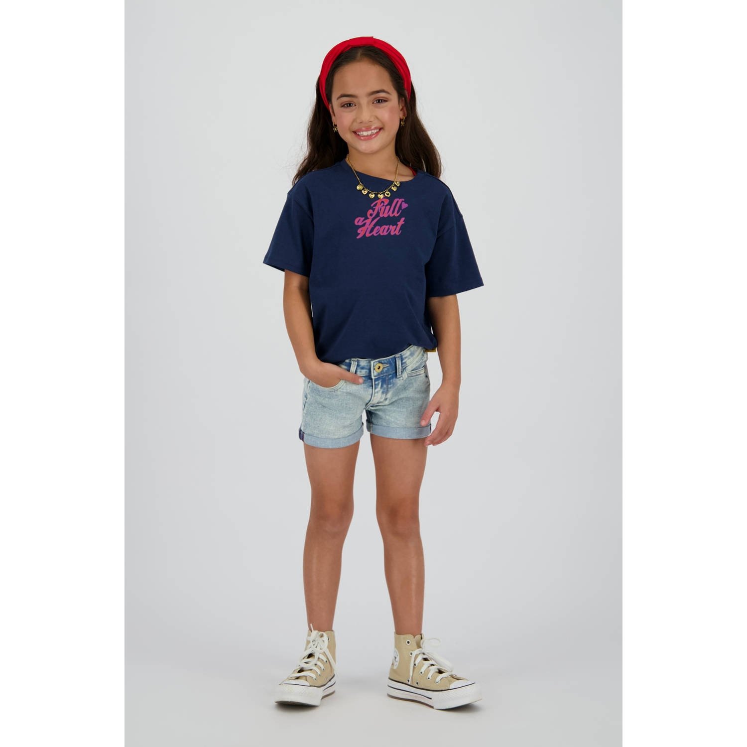 Vingino regular denim short light blue denim