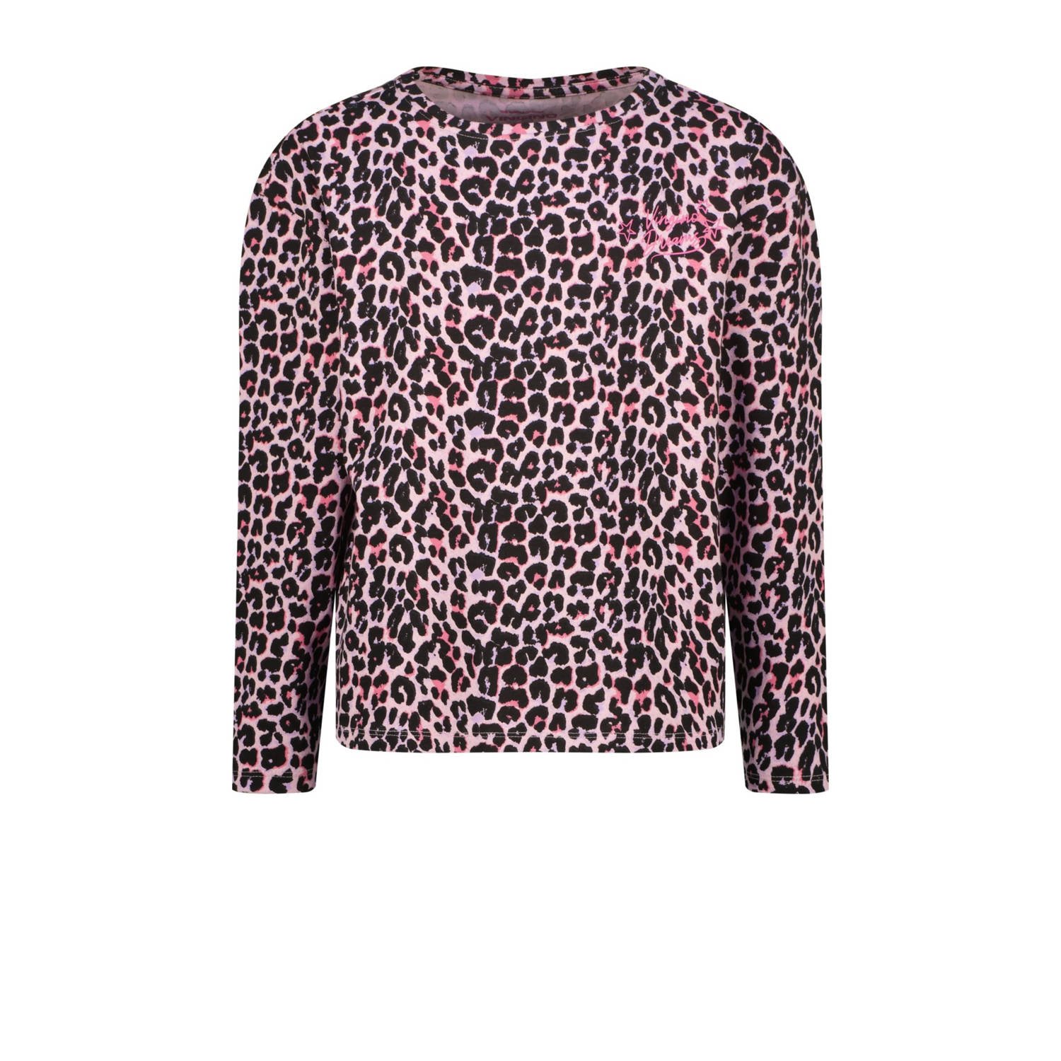 Vingino pyjama met panterprint roze zwart