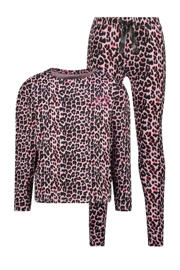 thumbnail: Vingino pyjama met panterprint roze/zwart