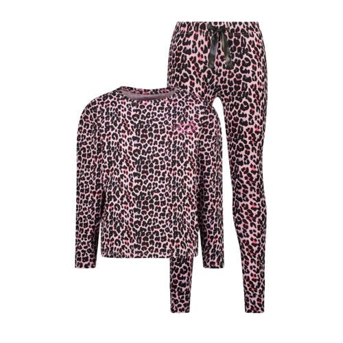 Vingino pyjama met panterprint roze/zwart afbeelding