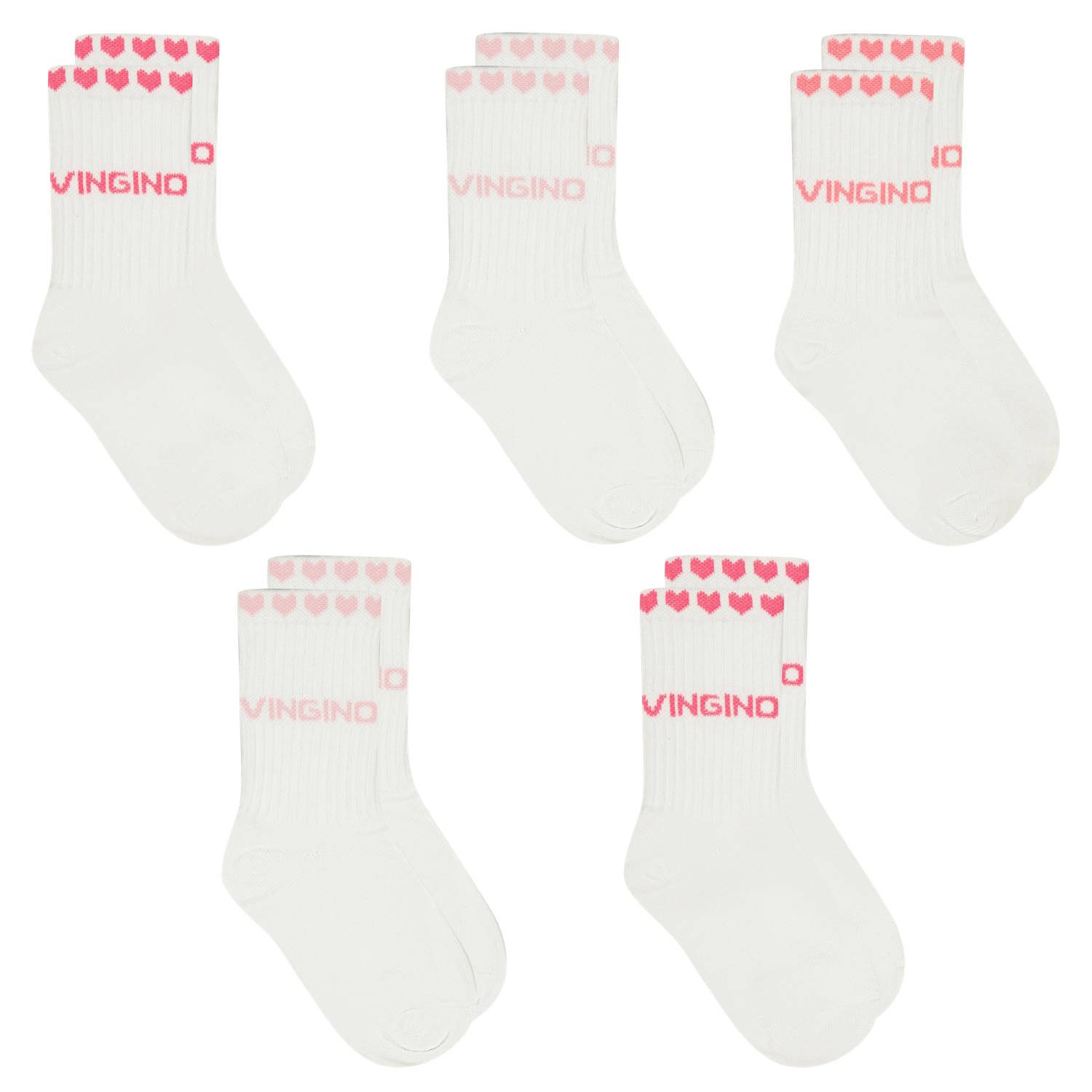 Vingino sokken set van 5 wit multicolor
