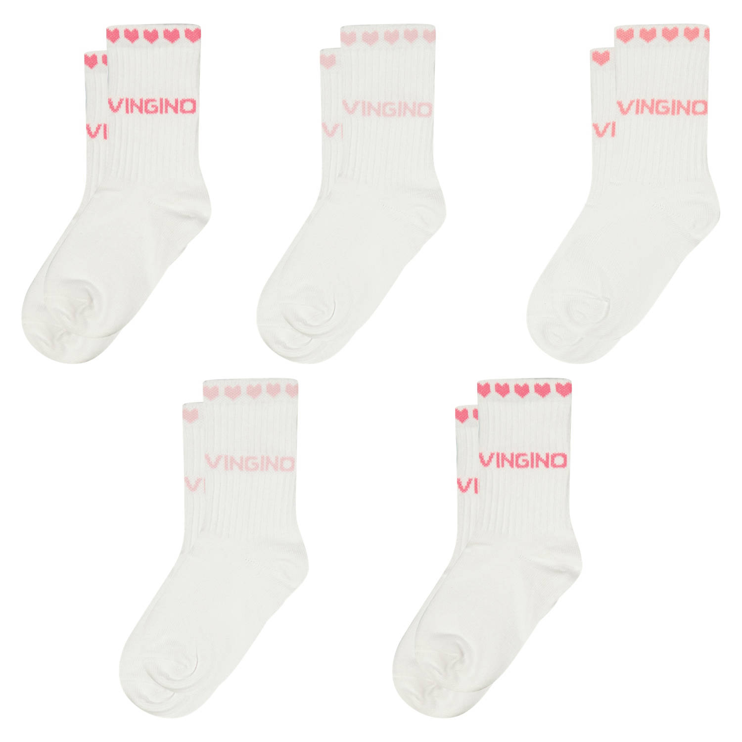 Vingino sokken set van 5 wit multicolor