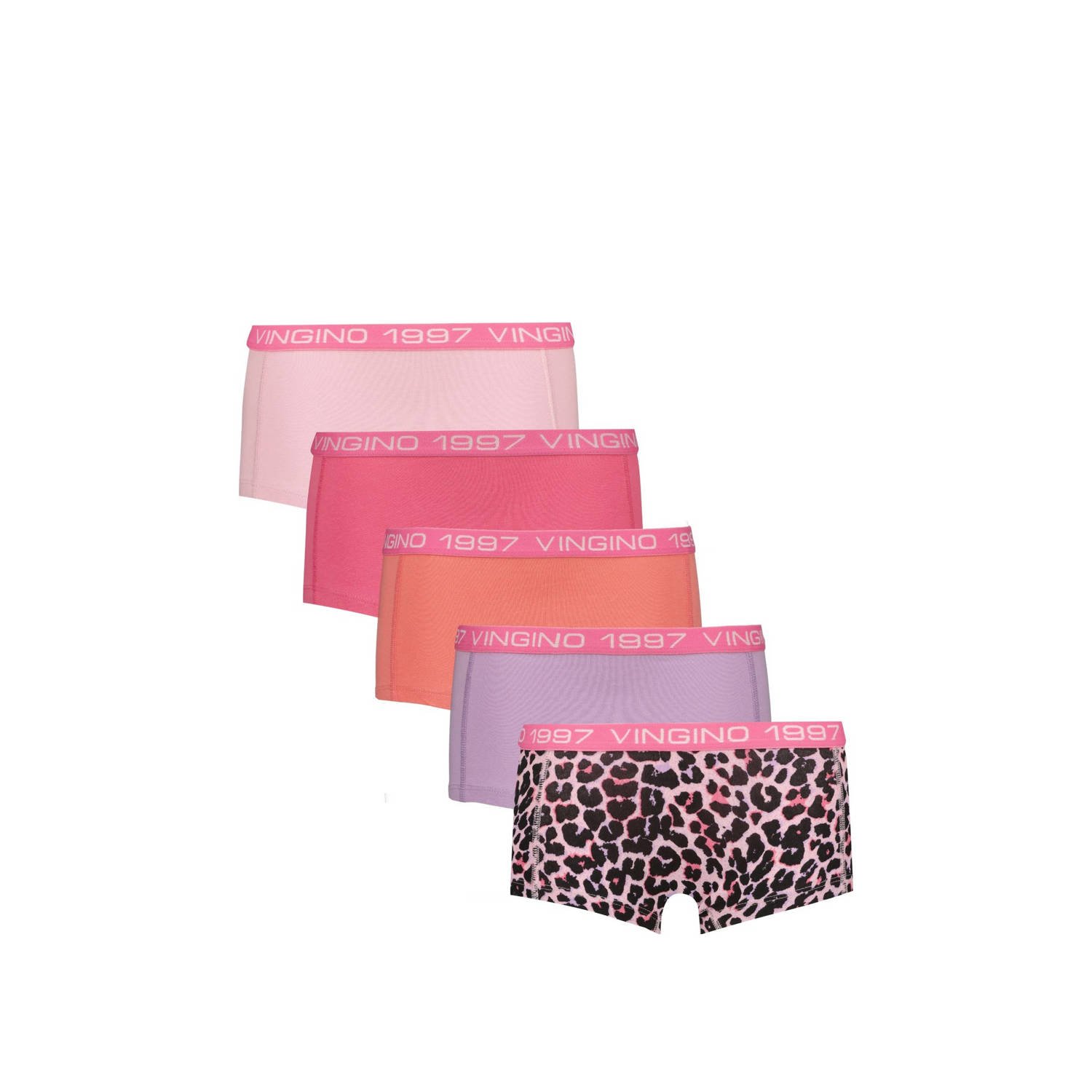 VINGINO Meisjes Nachtkleding Girls Boxer 5 Pack Roze
