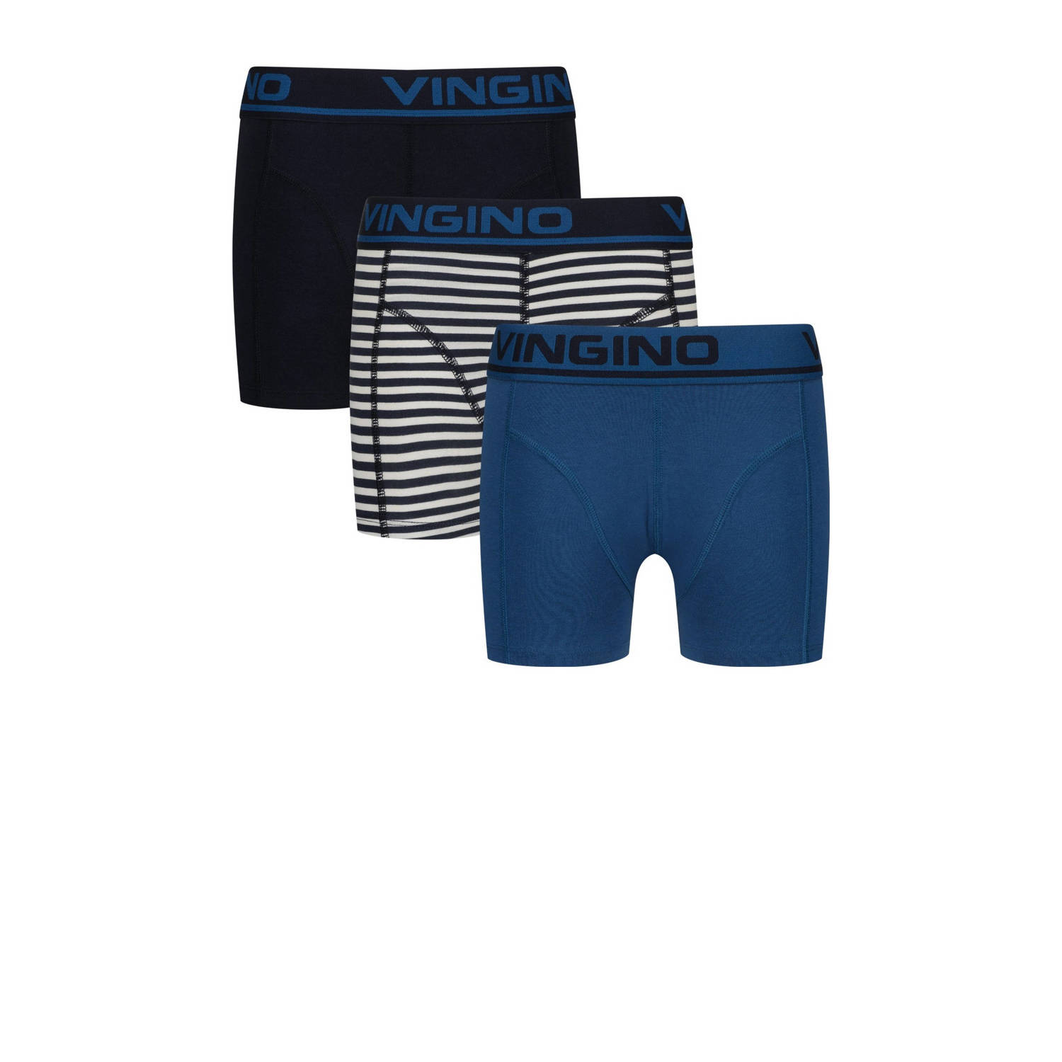 Vingino boxershort set van 3 blauw donkerblauw