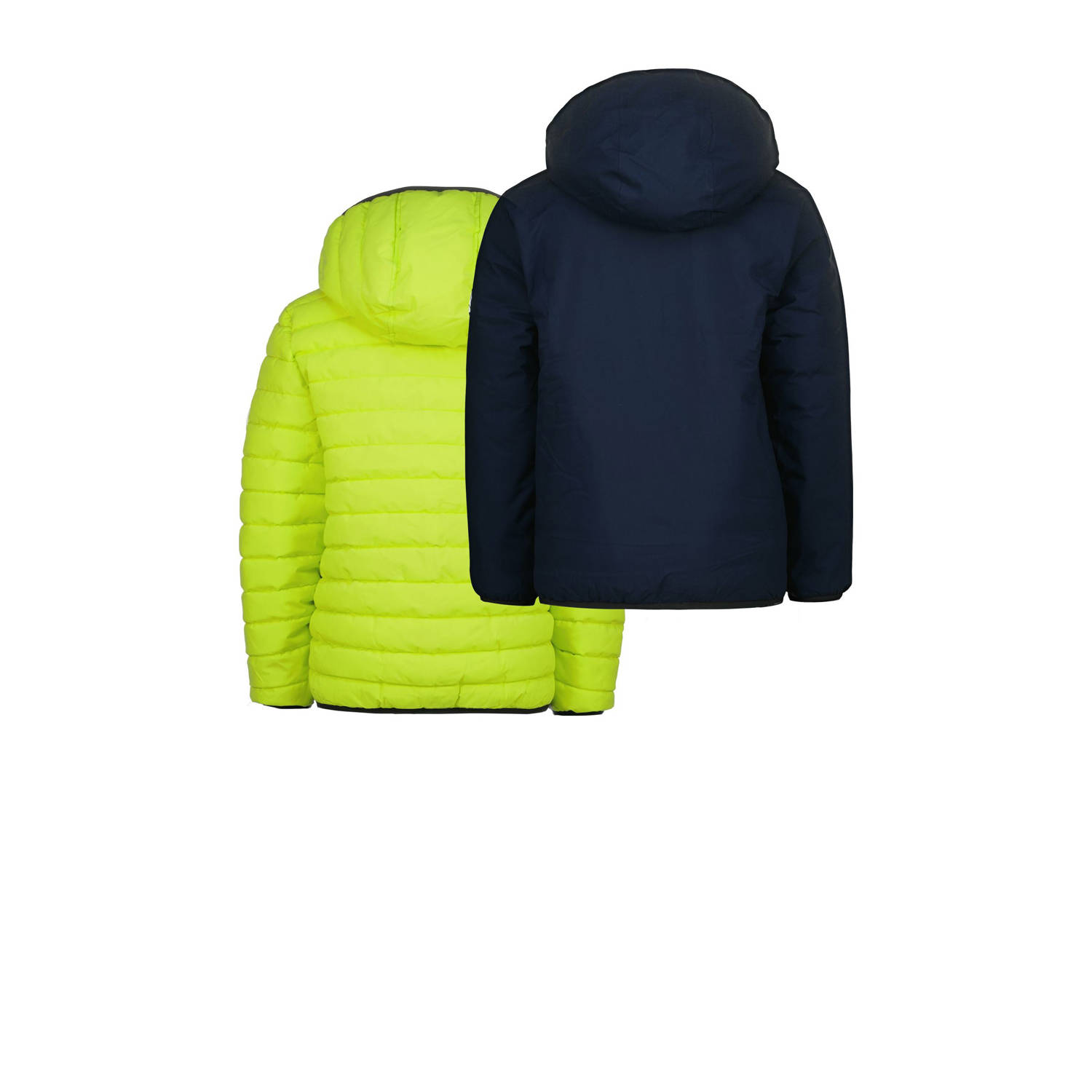 Vingino reversible tussenjas donkerblauw neongeel