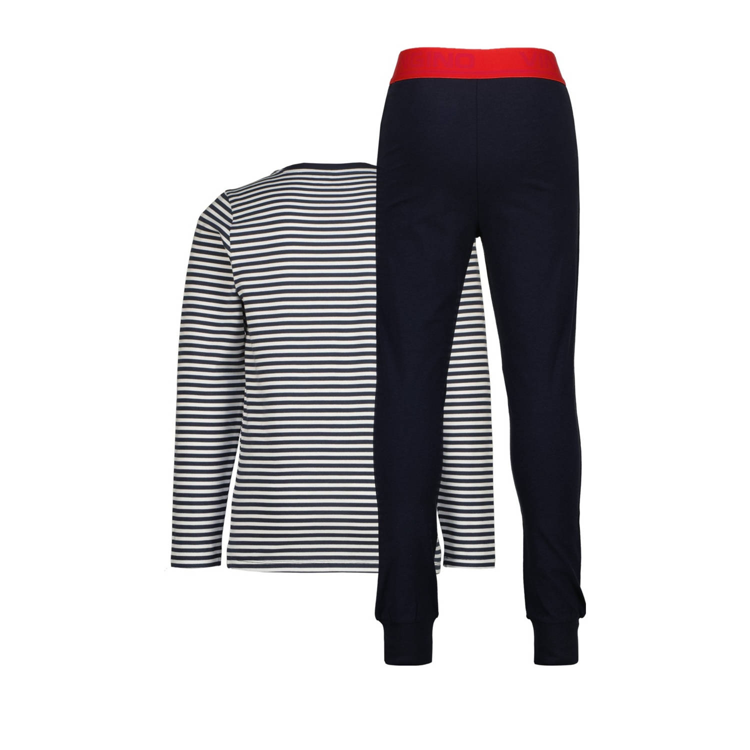 Vingino pyjama donkerblauw wit rood
