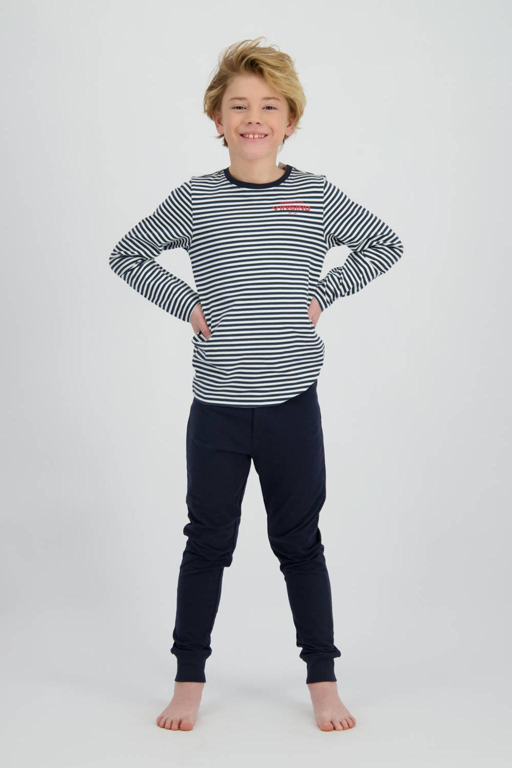 Vingino   pyjama donkerblauw/wit/rood