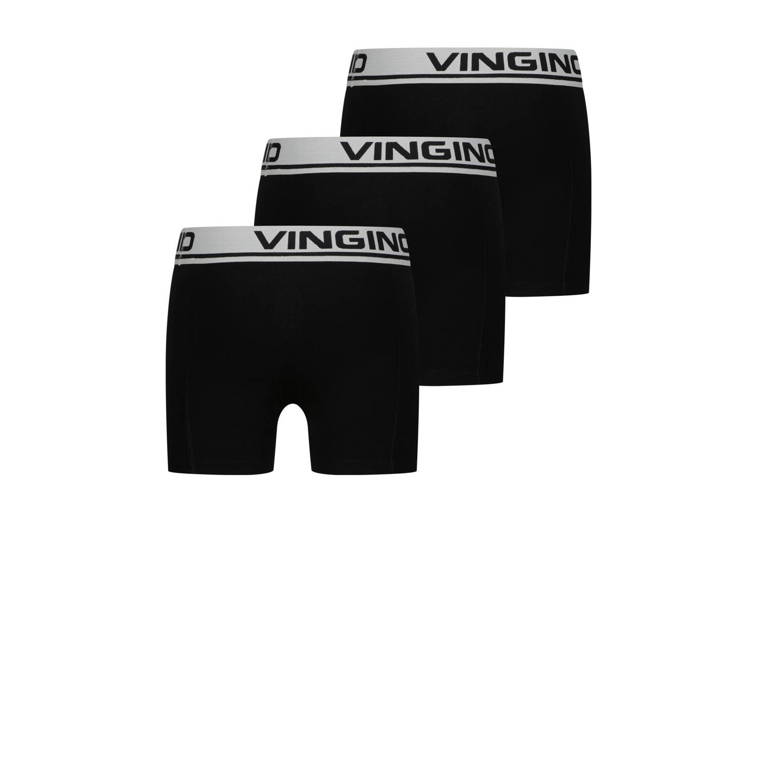 Vingino boxershort set van 3 zwart wit