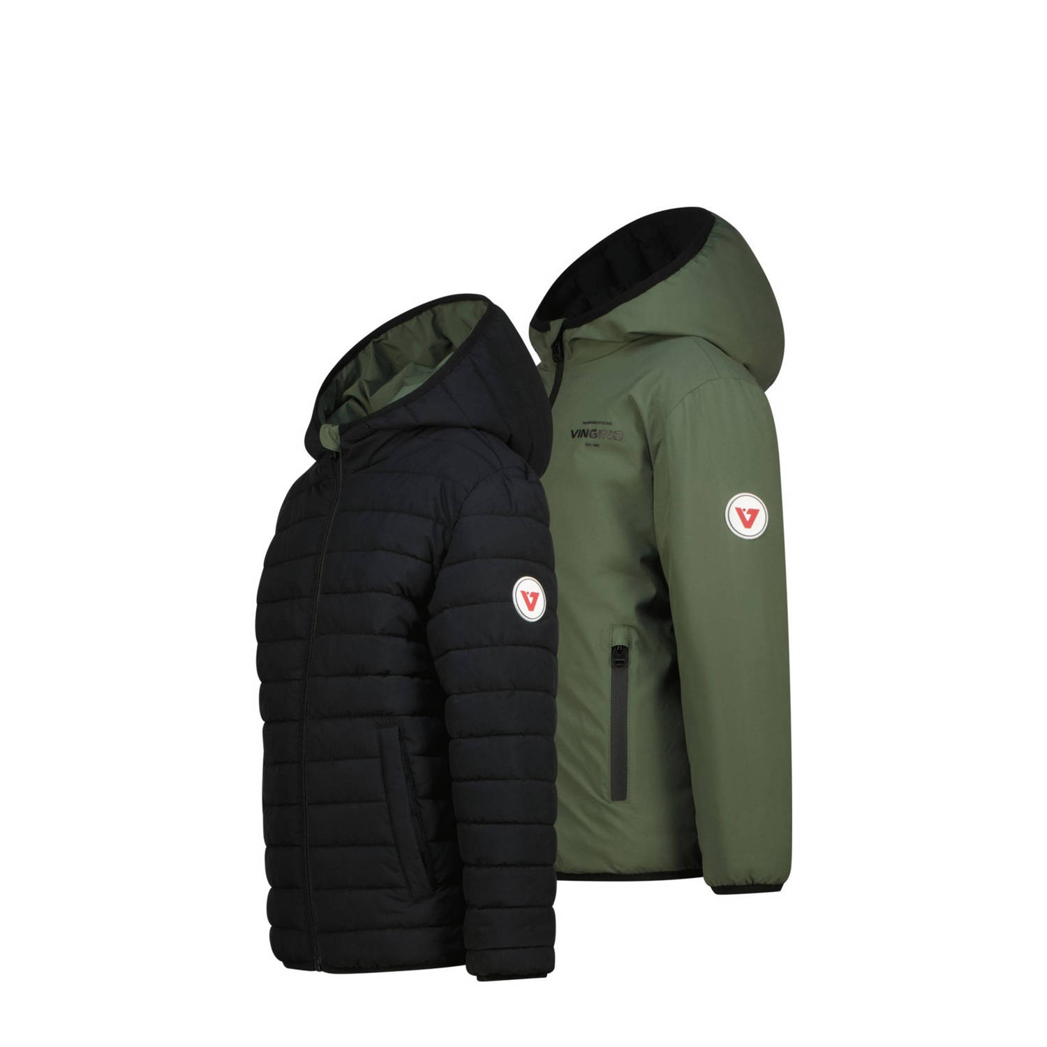Vingino reversible tussenjas armygroen antraciet