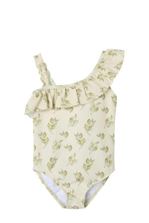 badpak NMFFLORIA met ruches offwhite/groen