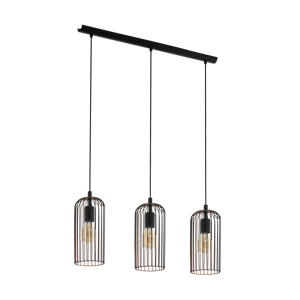Roccamena Hanglamp - E27 - 73 cm - Zwart/Koper