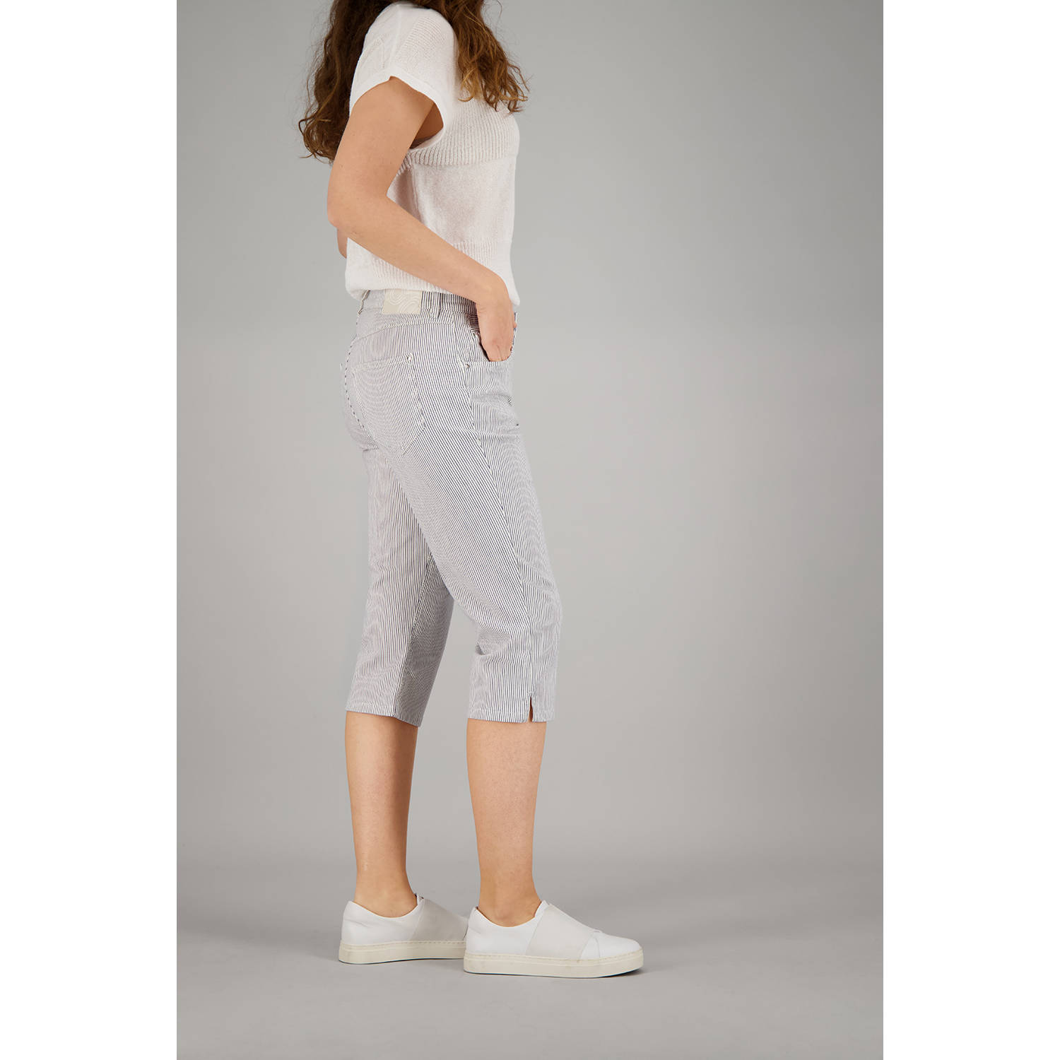 gardeur slim regular waist broek ecru