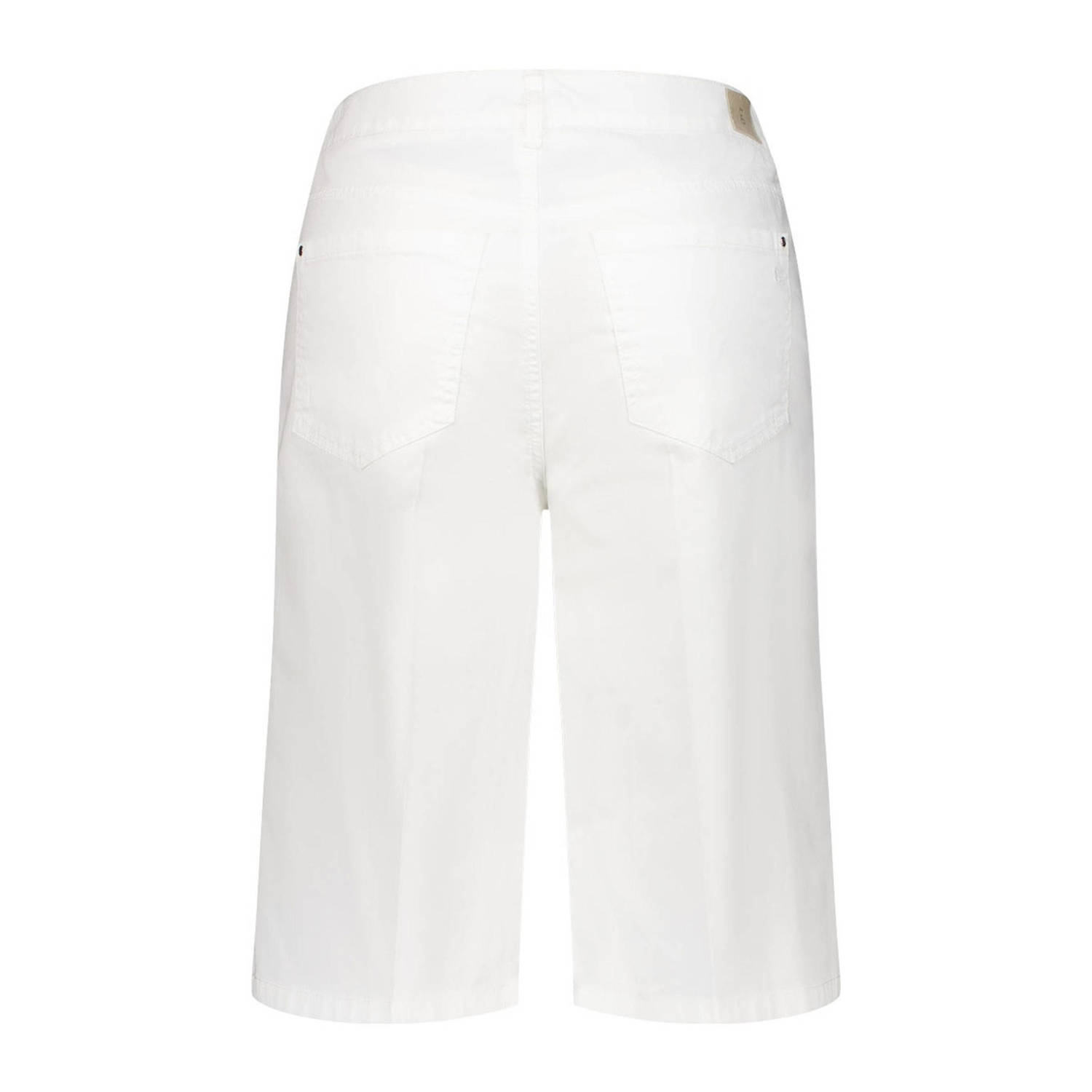 gardeur wide leg regular waist bermuda short wit
