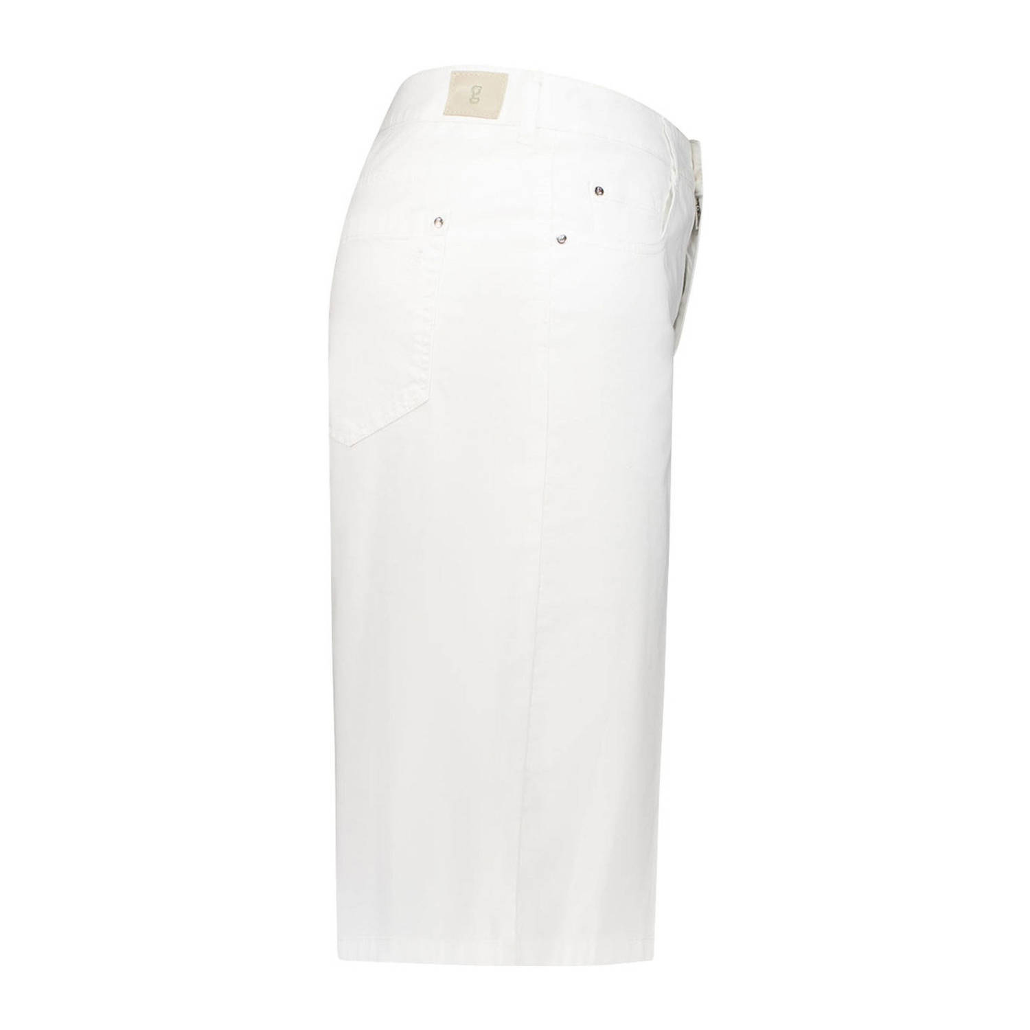 gardeur wide leg regular waist bermuda short wit