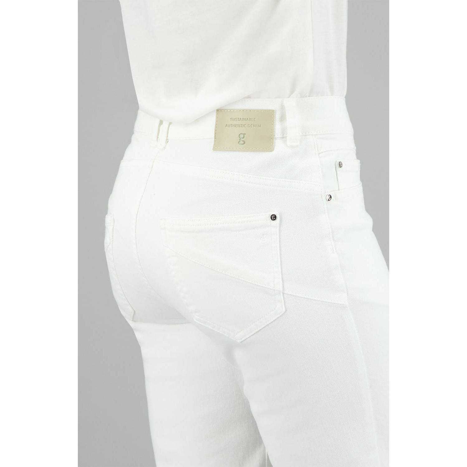 gardeur bootcut regular waist broek wit
