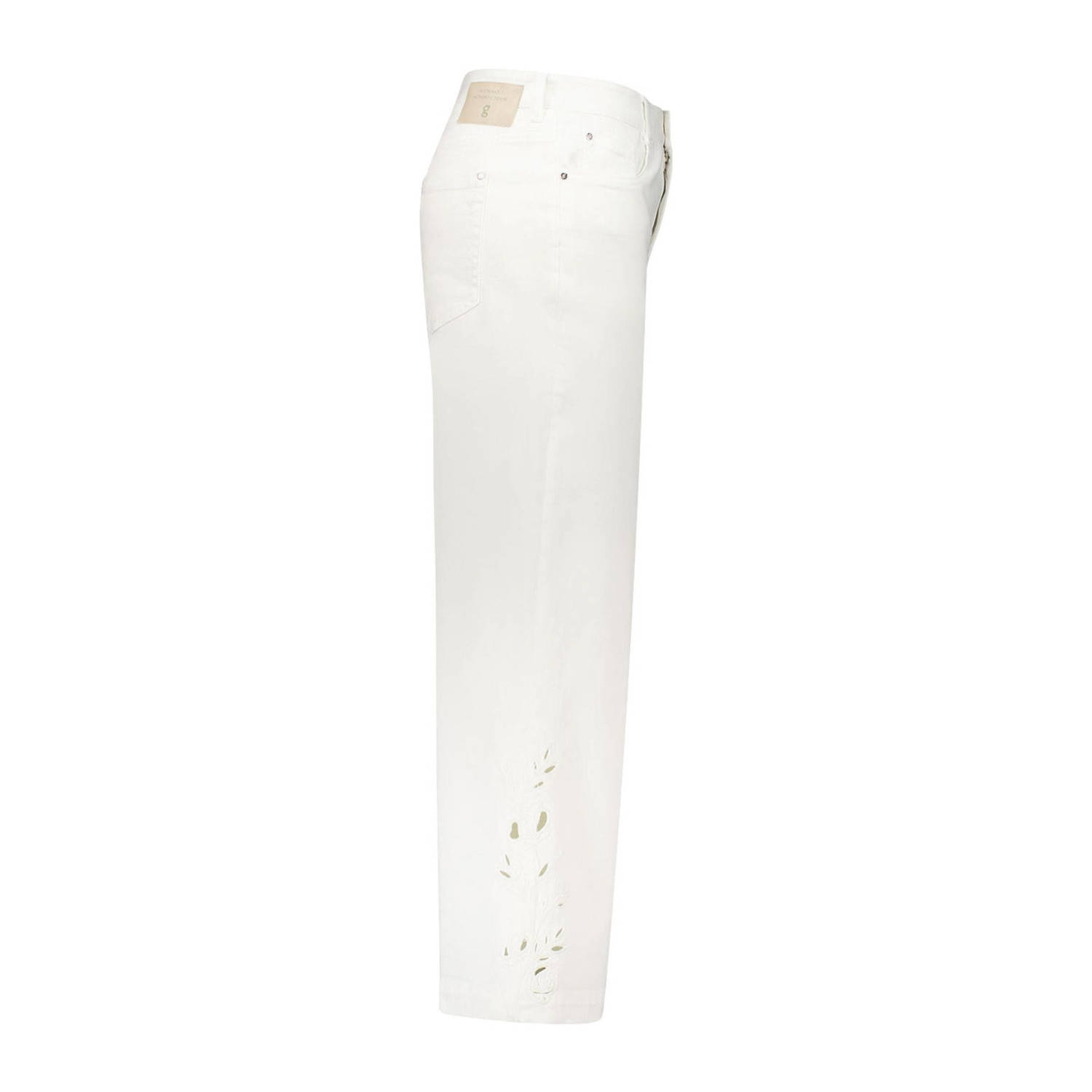 gardeur wide leg jeans wit broderie
