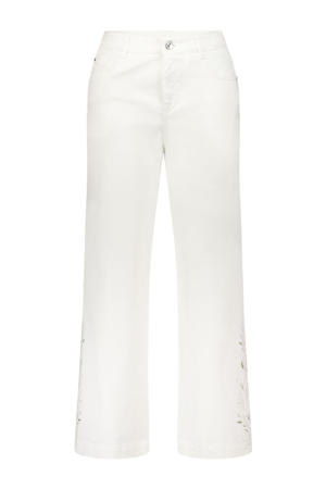 wide leg jeans wit broderie