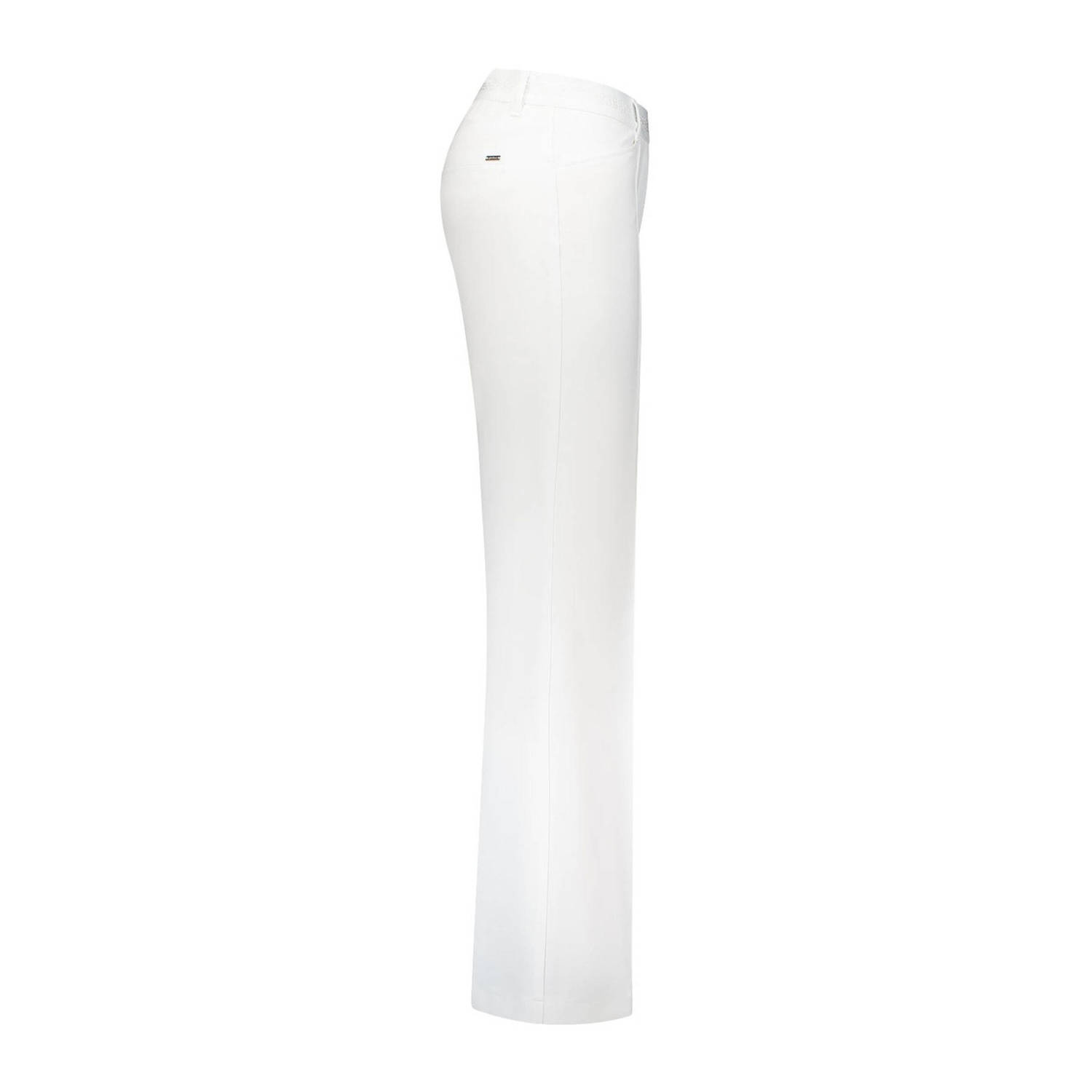 gardeur slim regular waist broek wit