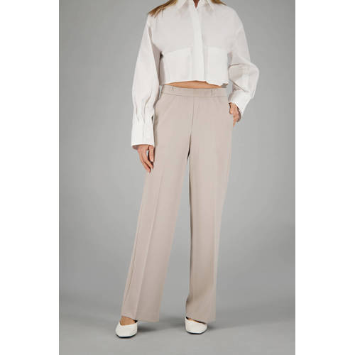 gardeur wide leg regular waist broek zand afbeelding