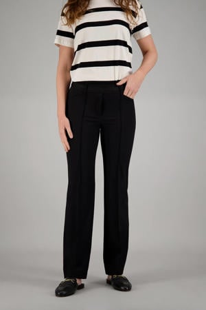 flared regular waist broek zwart