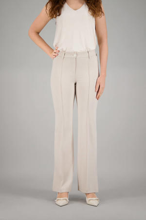 straight regular waist broek beige